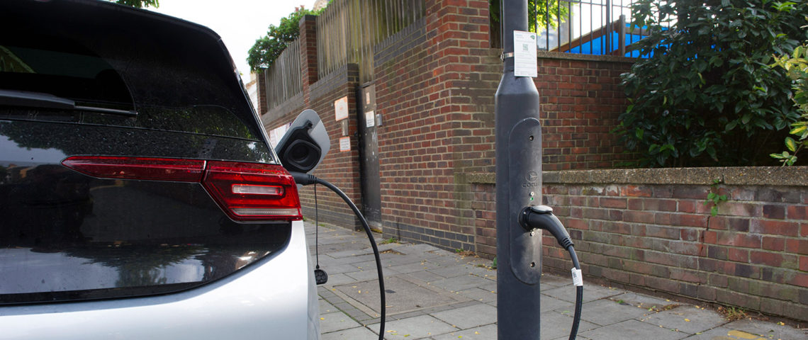 Street lamps provide a convenient location for EV chargers.
