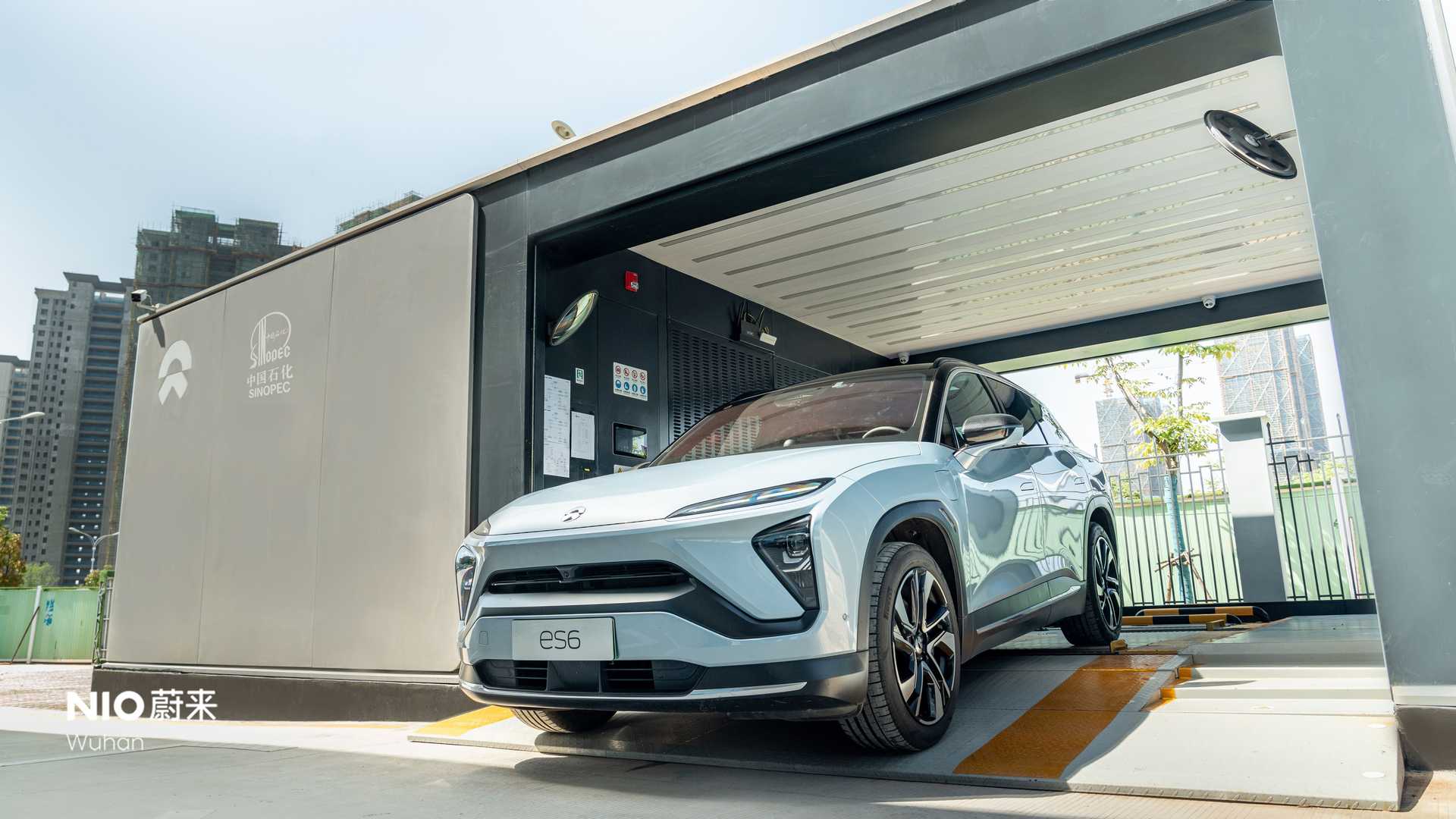 The 175th NIO battery swap station built by NIO and Sinopec in China